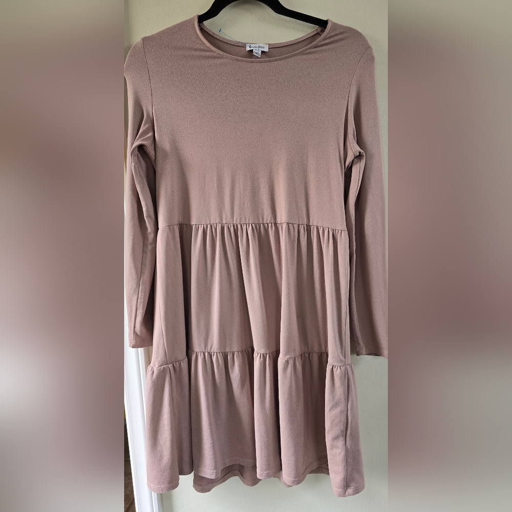 Love, Fire Blush Pink Long Sleeve Dress